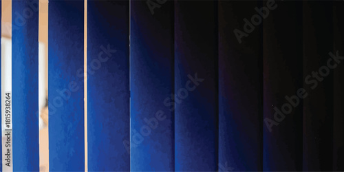 Blue vertical blinds a modern window covering offering privacy and light control in an office or home
