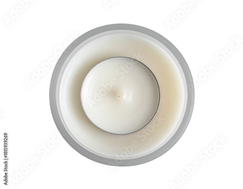 Untitled design - “Minimal Tea Light Candle in Frosted Holder, top-down angle, isolated on transparent background”