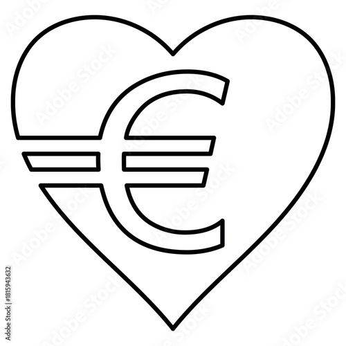 Heart with Euro symbol desi...