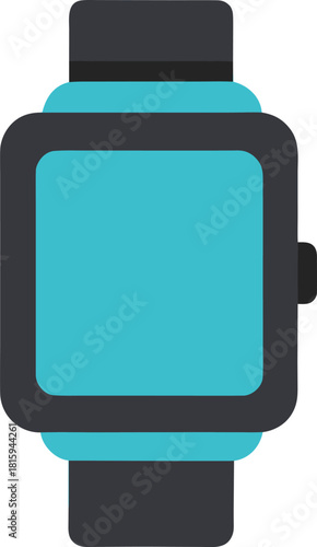 Teal and dark gray smart watch illustration wearable technology