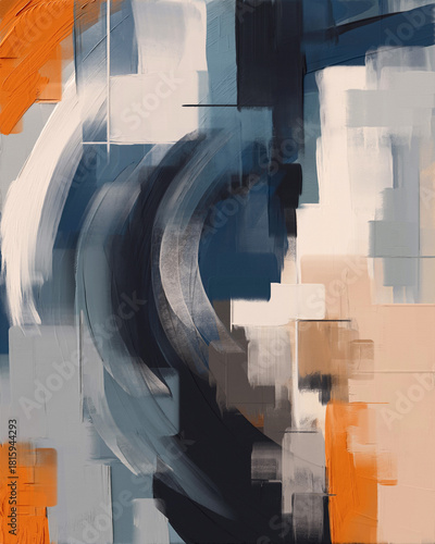 Abstract artistic background, creative design, modern texture effect, fine art wall decor, mural art, printing material, oil painting elements, large strokes, artistic pattern, contemporary artwork