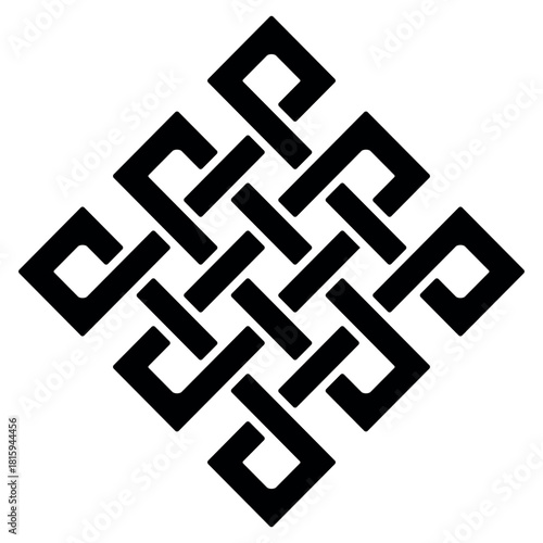 Endless knot Buddhist vector symbol representing eternity harmony and wisdom