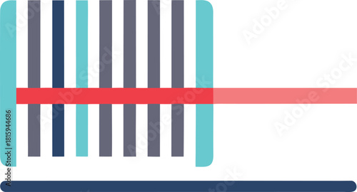 Abstract geometric pattern with vertical stripes and horizontal bar