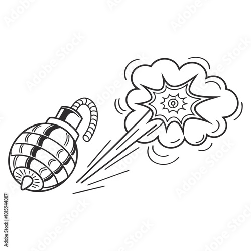 Line speed cartoon effect, comic smoke motion line element set. Comic boom motion, explosive energy, line speed cartoon vector icon. Hand drawn sketch doodle action effect. Vector illustration