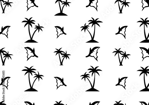 shark pattern illustration vector. isolated on white background