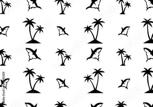 shark pattern illustration vector. isolated on white background