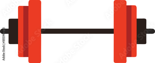 Red and black dumbbell weight lifting equipment fitness