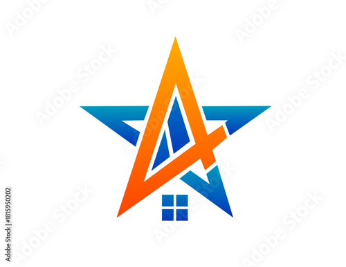 Free Download 4 star home logo,4 home service - GFXLoad