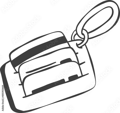 hand drawn card bag with saving concept doodle Illustration