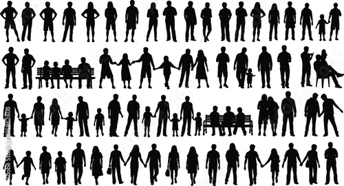 Children, silhouette, group, diversity, bonding, friendship, social, interaction, elementary, school, posture, hairstyle, unity, black, white, emotional, developmental, educational, community, togethe