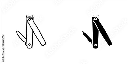 Clippers color line icon set. Isolated vector element. Outline pictogram for web page, mobile app, promo