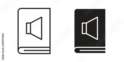 Audiobook icons in different style, sign or symbol, suitable for apps and websites