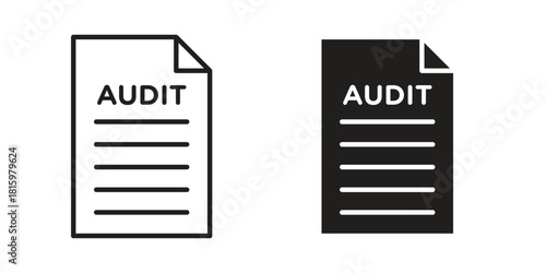 Audit report icons in different style, sign or symbol, suitable for apps and websites