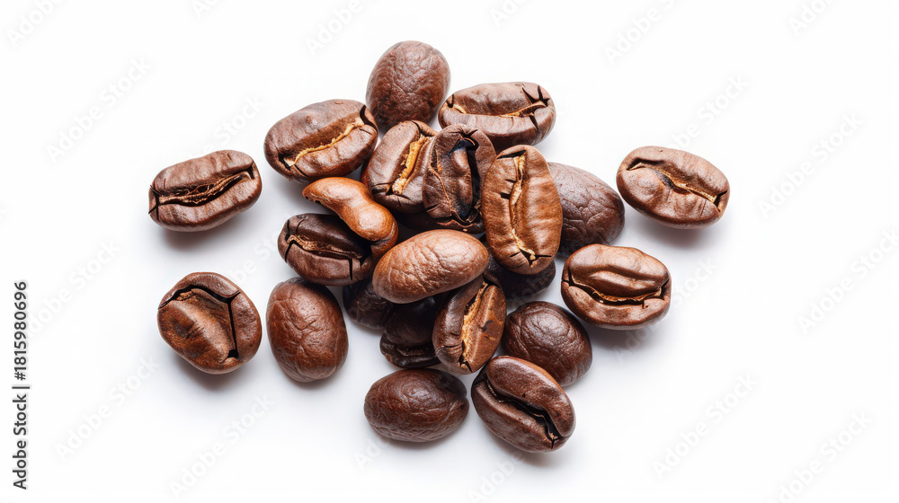 Obraz premium roasted coffee beans isolated on white background