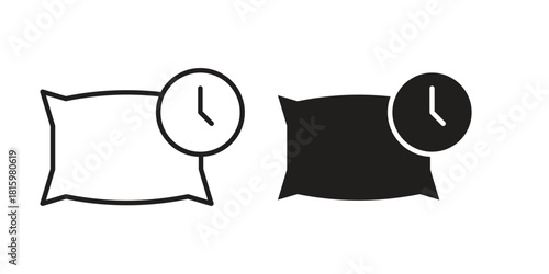 Bedtime icons in different style, sign or symbol, suitable for apps and websites