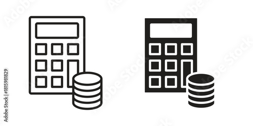 Budget icons in different style, sign or symbol, suitable for apps and websites