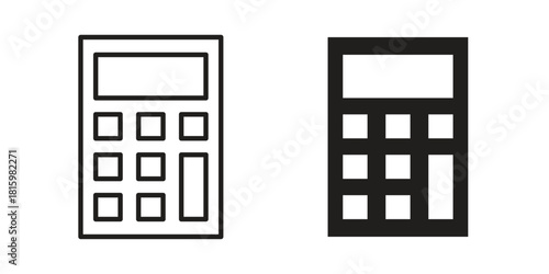 Calculator icons in different style, sign or symbol, suitable for apps and websites