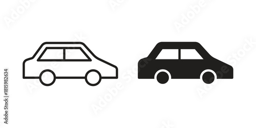 Car icons in different style, sign or symbol, suitable for apps and websites