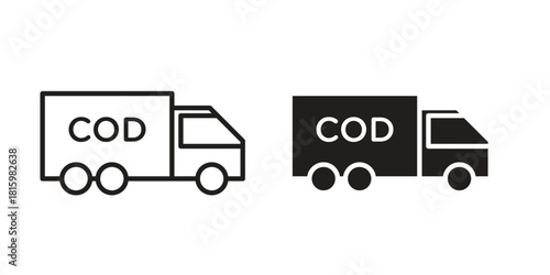 Cash on delivery icons in different style, sign or symbol, suitable for apps and websites