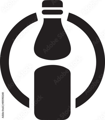 Minimalist Bottle Silhouette Isolated on Clean Background for Modern Design Uses