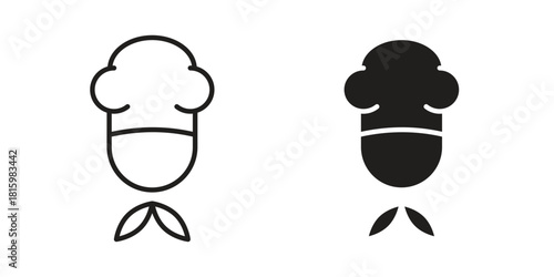 Chef icons in different style, sign or symbol, suitable for apps and websites