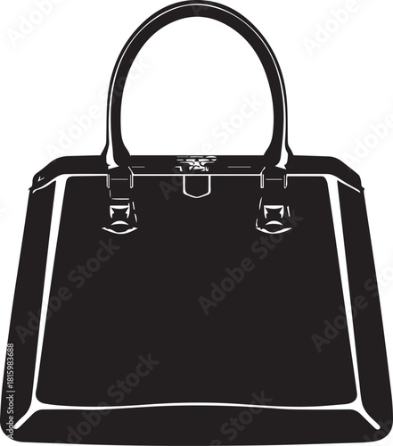 Shoulder bag silhouette artwork highlighting modern fashion accessory outline