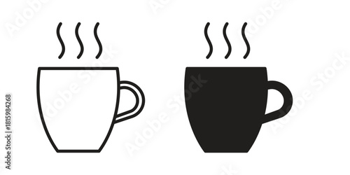 Coffee icons in different style, sign or symbol, suitable for apps and websites