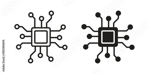 Computer science icons in different style, sign or symbol, suitable for apps and websites