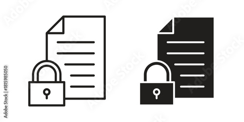 Confidential icons in different style, sign or symbol, suitable for apps and websites