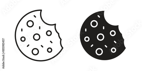Cookie icons in different style, sign or symbol, suitable for apps and websites
