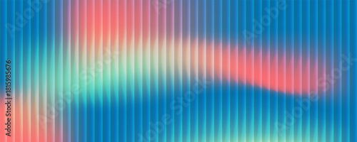 A futuristic neon texture with vibrant blue-green gradients and vibrant, subtle vertical lines. This bold, dynamic design combines subtle hues and vibrant colors for modern visual art projects.