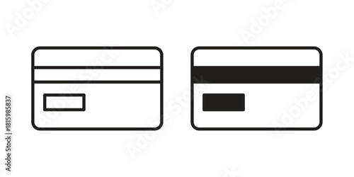Credit card icons in different style, sign or symbol, suitable for apps and websites
