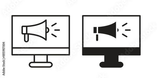 Digital marketing icons in different style, sign or symbol, suitable for apps and websites
