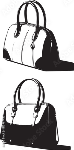 Shoulder bag silhouette artwork highlighting modern fashion accessory outline