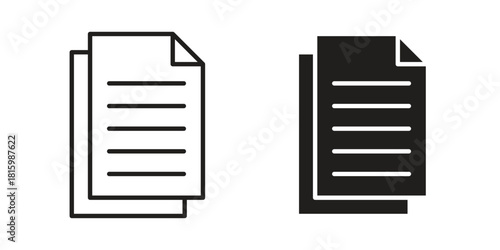 Document icons in different style, sign or symbol, suitable for apps and websites