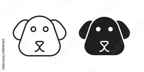 Dog icons in different style, sign or symbol, suitable for apps and websites