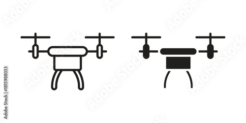 Drone icons in different style, sign or symbol, suitable for apps and websites