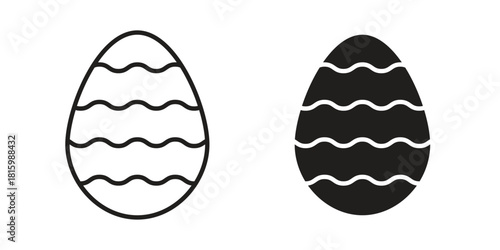 Easter egg icons in different style, sign or symbol, suitable for apps and websites