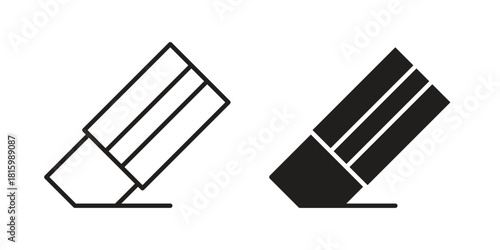 Eraser icons in different style, sign or symbol, suitable for apps and websites