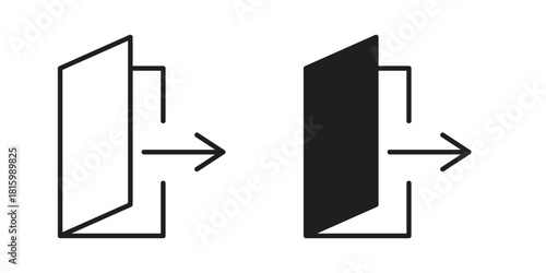 Exit icons in different style, sign or symbol, suitable for apps and websites