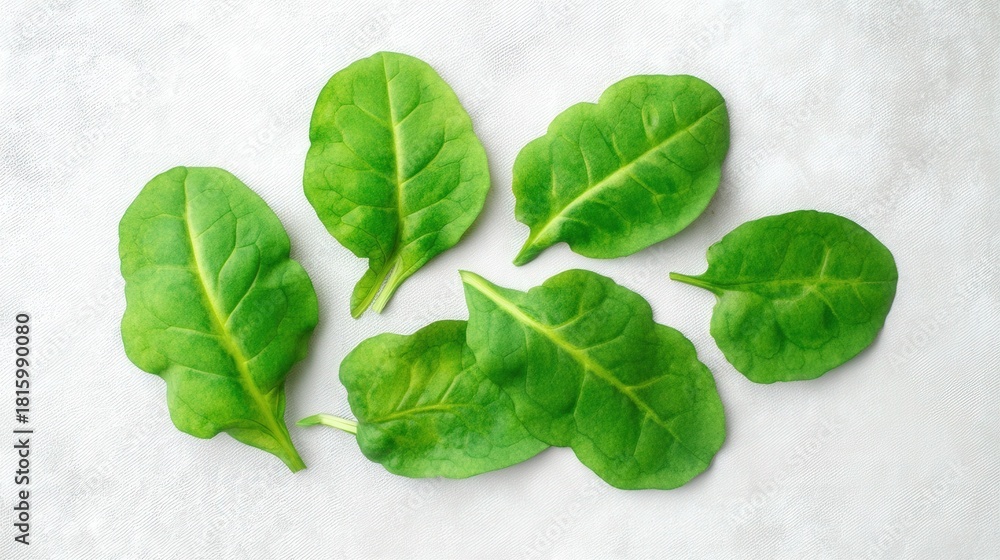 Obraz premium Fresh sorrel leaves on white background isolated. Generative AI