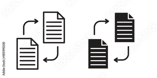 File transfer icons in different style, sign or symbol, suitable for apps and websites