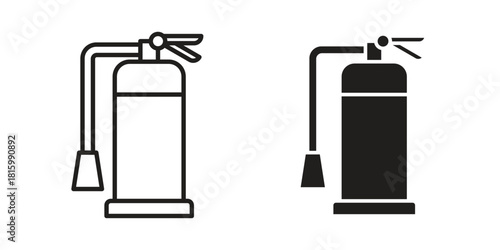 Fire extinguisher icons in different style, sign or symbol, suitable for apps and websites