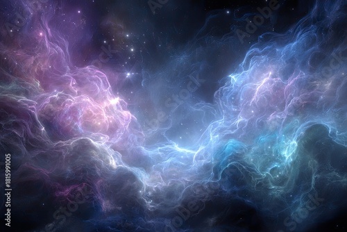 Abstract Colorful Space Nebula