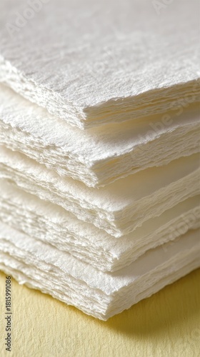 Stack Of White Handmade Paper Sheets