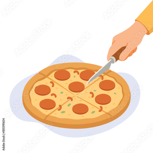 World Pizza Day Celebration Pizza Illustration