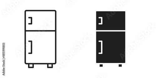Fridge icons in different style, sign or symbol, suitable for apps and websites