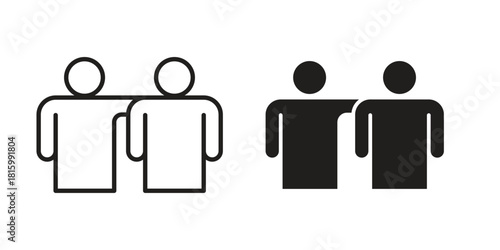 Friends icons in different style, sign or symbol, suitable for apps and websites