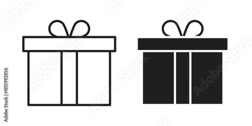 Gift icons in different style, sign or symbol, suitable for apps and websites