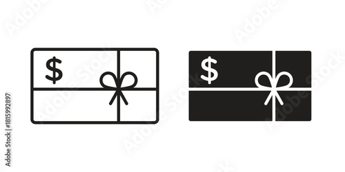 Gift voucher icons in different style, sign or symbol, suitable for apps and websites